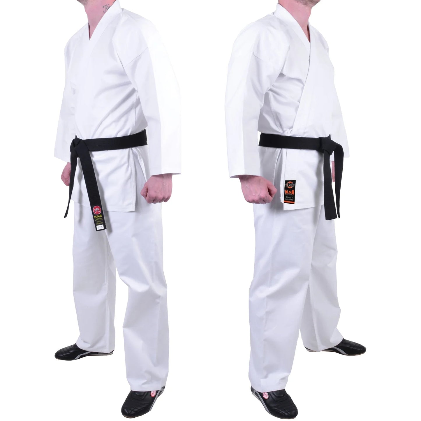 MAR-001A | Traditional White Karate Student Uniform Gi (7.5oz Fabric) + FREE BELT - Uniforms