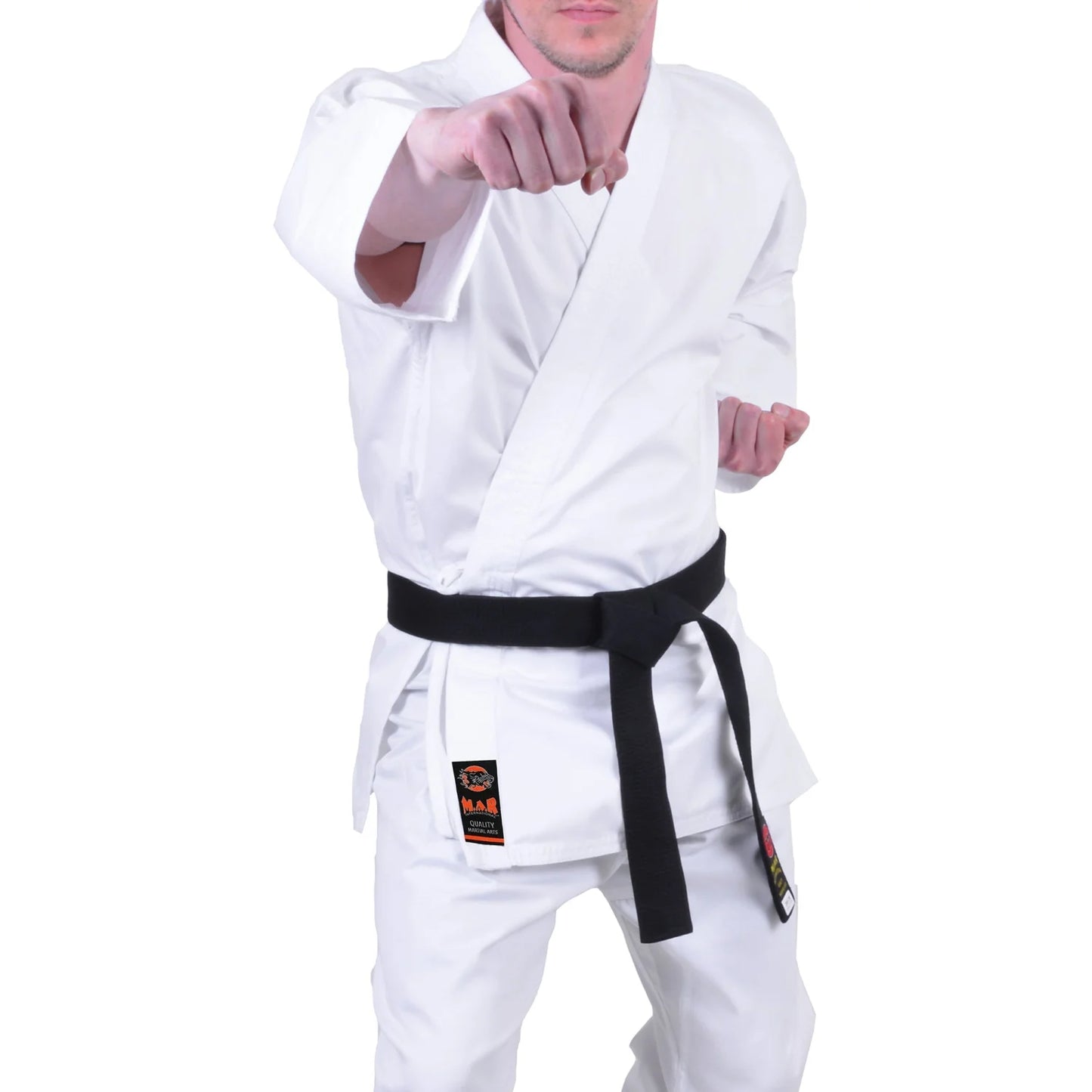 MAR-001A | Traditional White Karate Student Uniform Gi (7.5oz Fabric) + FREE BELT - Uniforms