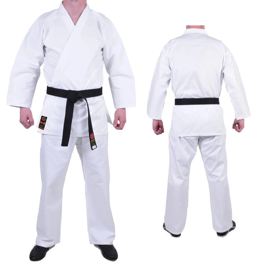 MAR-001A | Traditional White Karate Student Uniform Gi (7.5oz Fabric) + FREE BELT - Uniforms