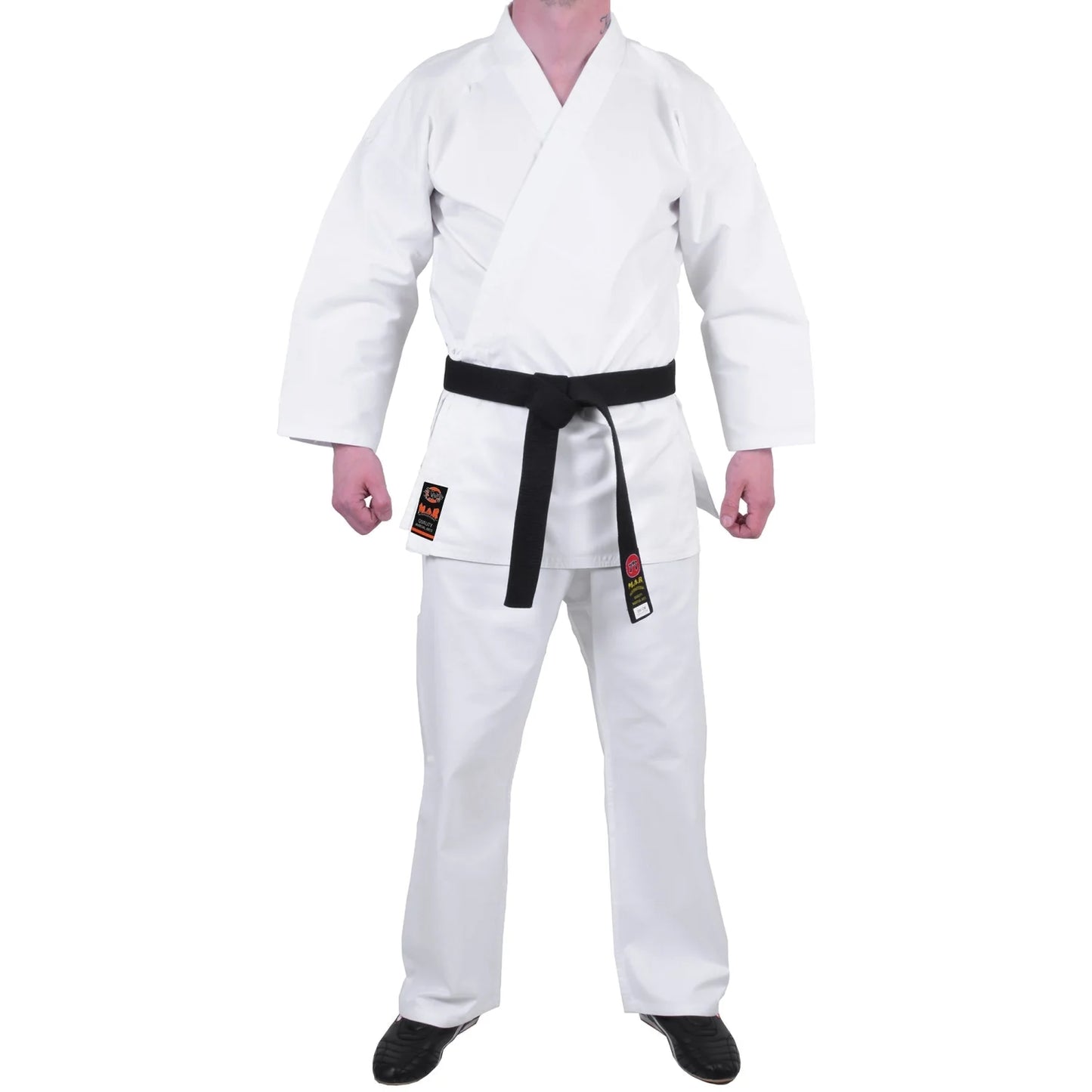 MAR-001A | Traditional White Karate Student Uniform Gi (7.5oz Fabric) + FREE BELT - Uniforms