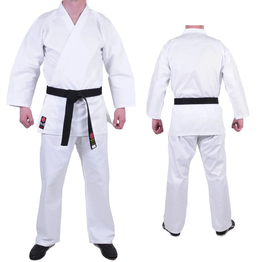 MAR-001B | Traditional White Karate Student Uniform Gi (8.5oz Fabric) + FREE BELT - Uniforms