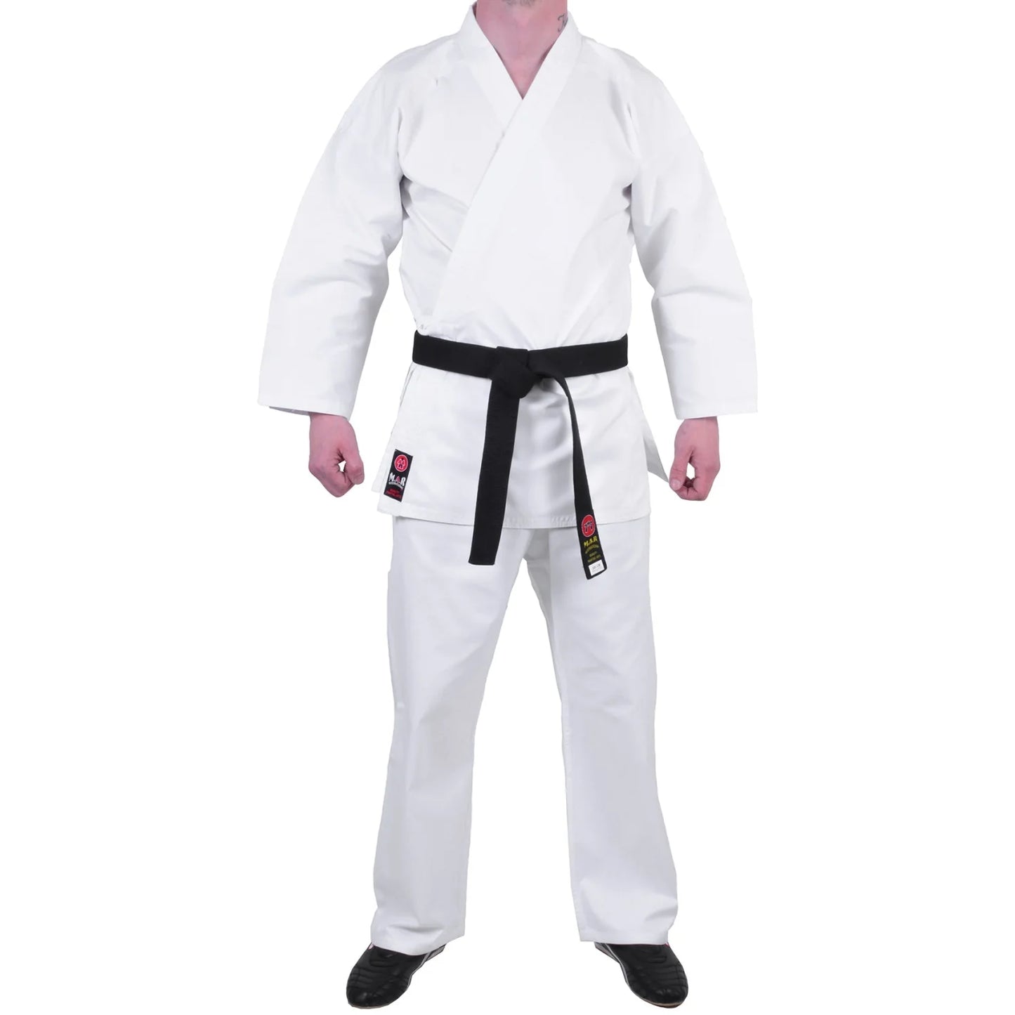 MAR-001B | Traditional White Karate Student Uniform Gi (8.5oz Fabric) + FREE BELT - Uniforms