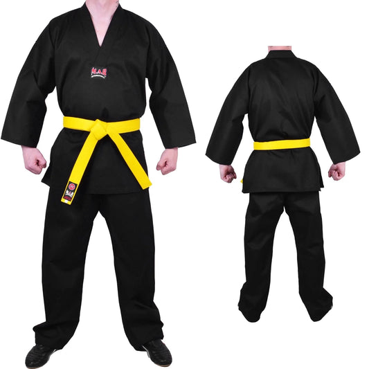 MAR-002 | Black V-Neck Karate Uniform Gi (8oz Fabric) - Uniforms