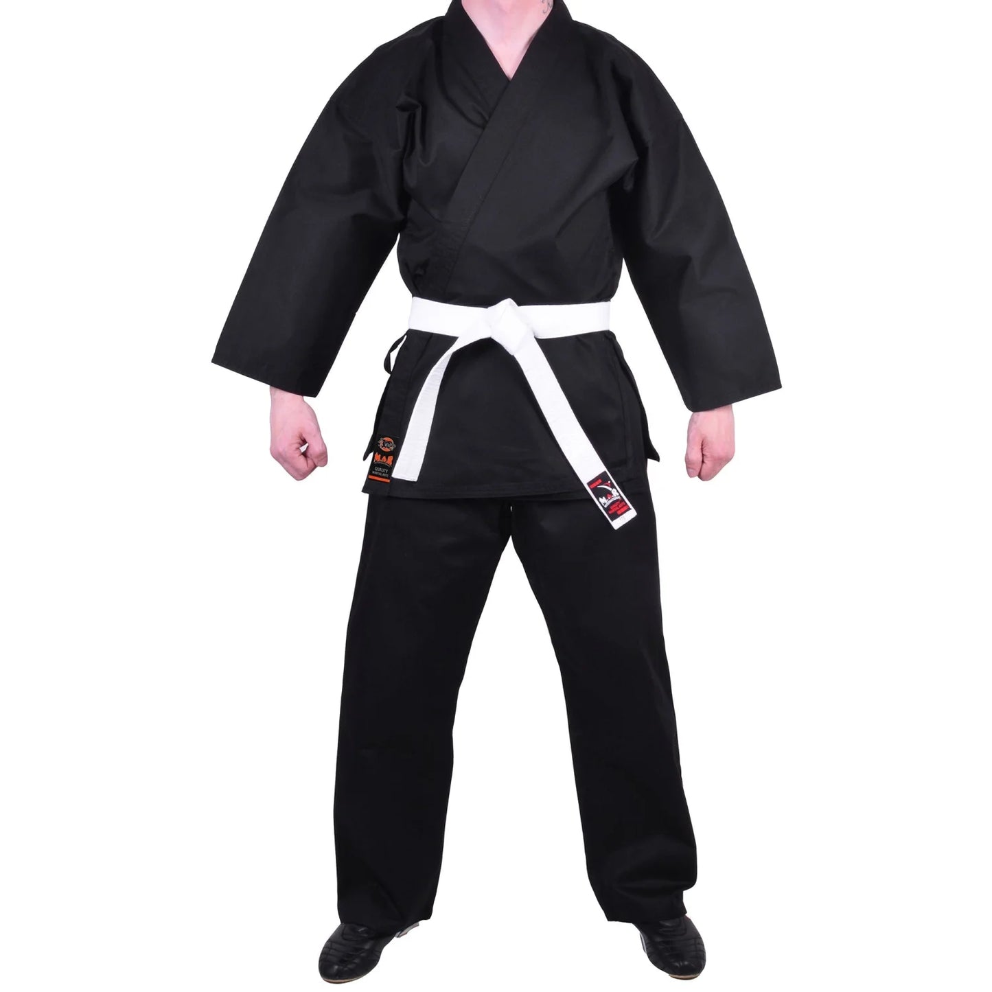 MAR-004A | Black Karate Student Uniform Gi (7.5oz Fabric) + FREE BELT - Uniforms