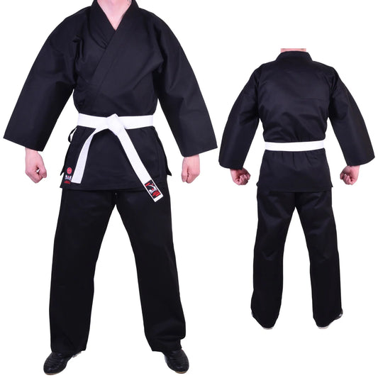 MAR-004B | Black Karate Student Uniform Gi (8.5oz Fabric) + FREE BELT - Uniforms