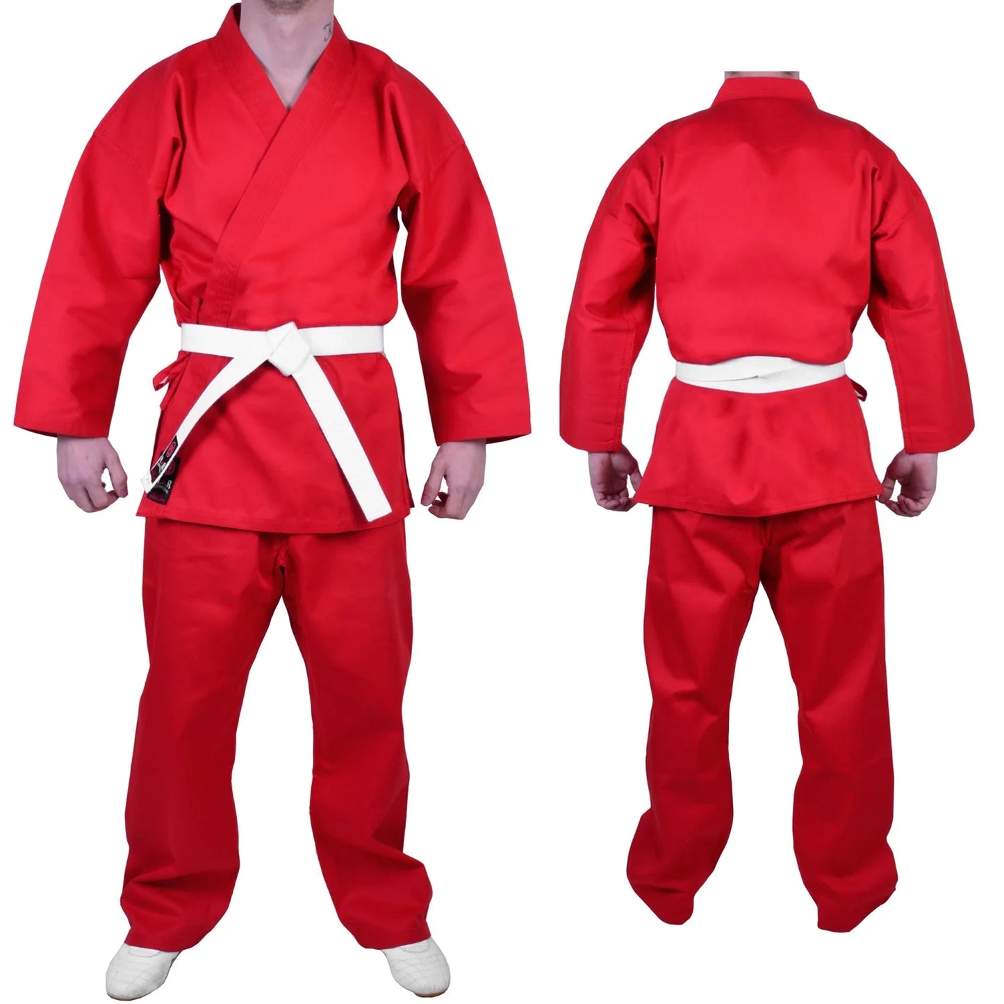 MAR-005A | Red Karate Student Uniform Gi (8oz Fabric) + FREE BELT - Uniforms