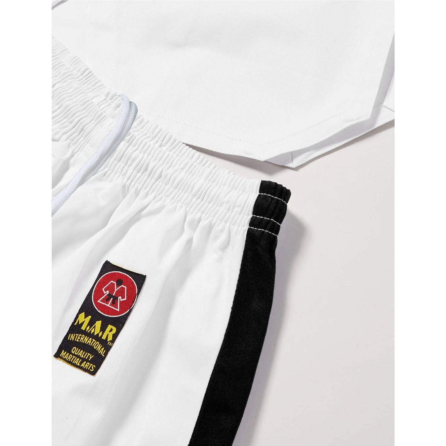 MAR-006 | White Karate & Freestyle Uniform w/ Black Trim (8oz Fabric) - Uniforms