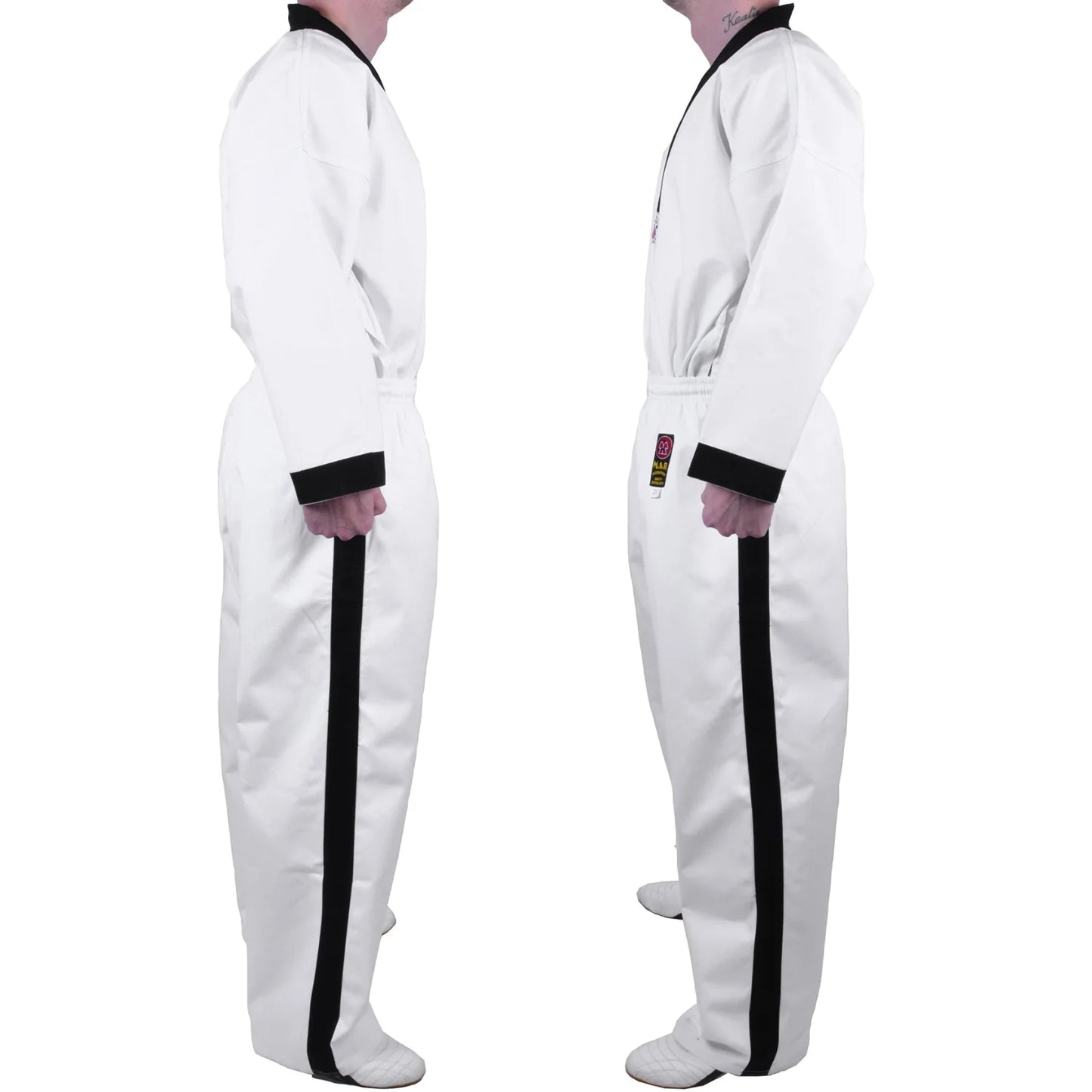 MAR-006 | White Karate & Freestyle Uniform w/ Black Trim (8oz Fabric) - Uniforms