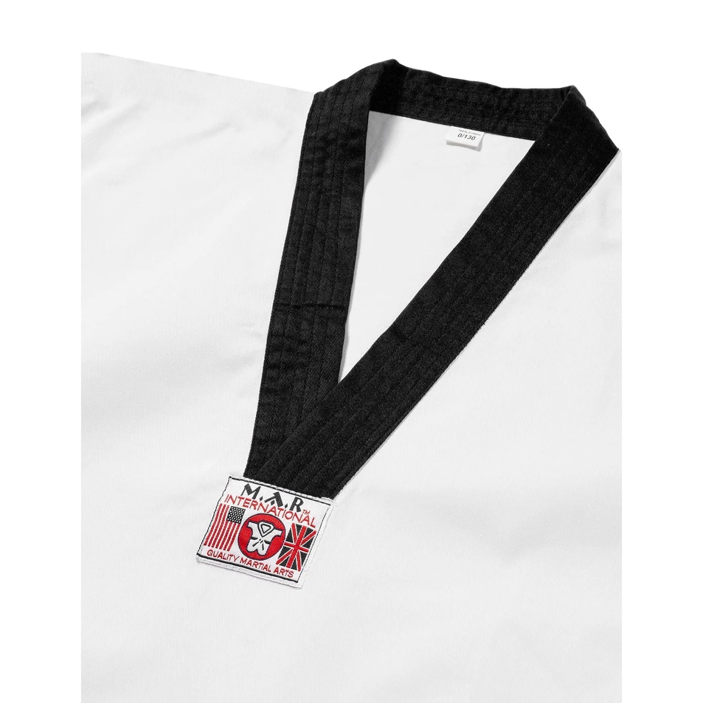 MAR-006 | White Karate & Freestyle Uniform w/ Black Trim (8oz Fabric) - Uniforms
