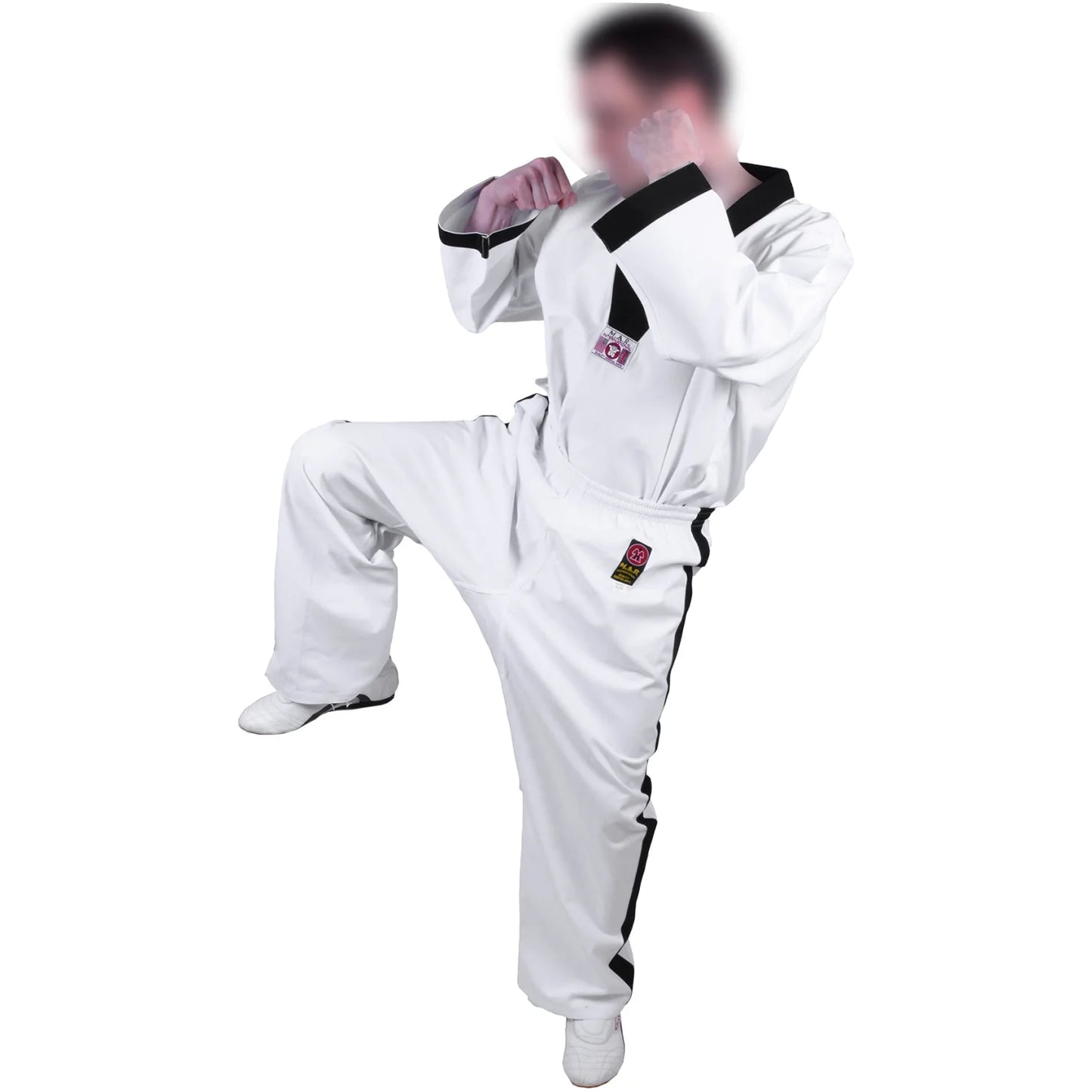MAR-006 | White Karate & Freestyle Uniform w/ Black Trim (8oz Fabric) - Uniforms