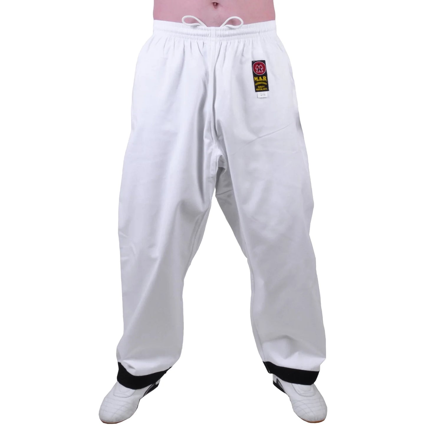 MAR-009 | White Karate Uniform w/ Black Trim (8oz Fabric) + FREE BELT - Uniforms
