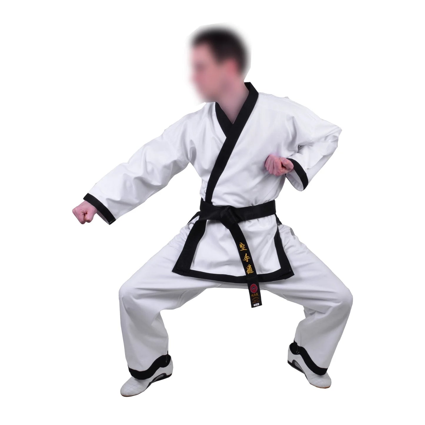 MAR-009 | White Karate Uniform w/ Black Trim (8oz Fabric) + FREE BELT - Uniforms