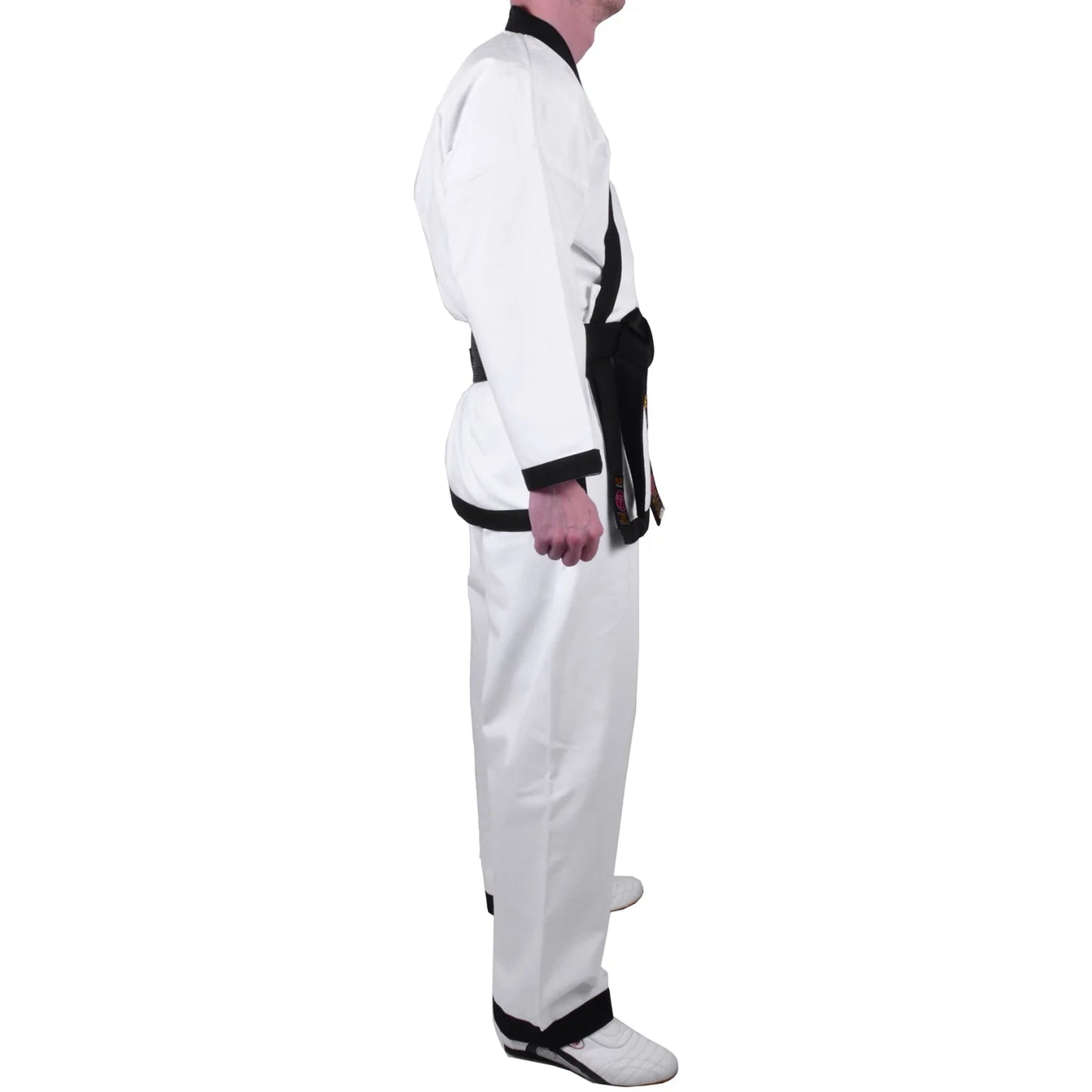 MAR-009 | White Karate Uniform w/ Black Trim (8oz Fabric) + FREE BELT - Uniforms