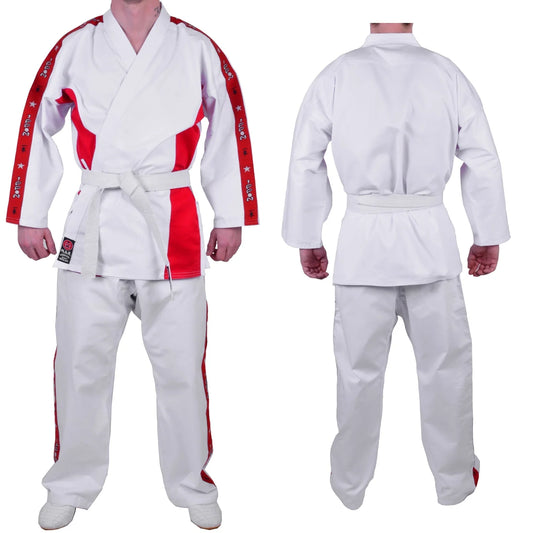 MAR-011 | Red Karate Student Uniform (8oz Fabric) + FREE BELT - Uniforms