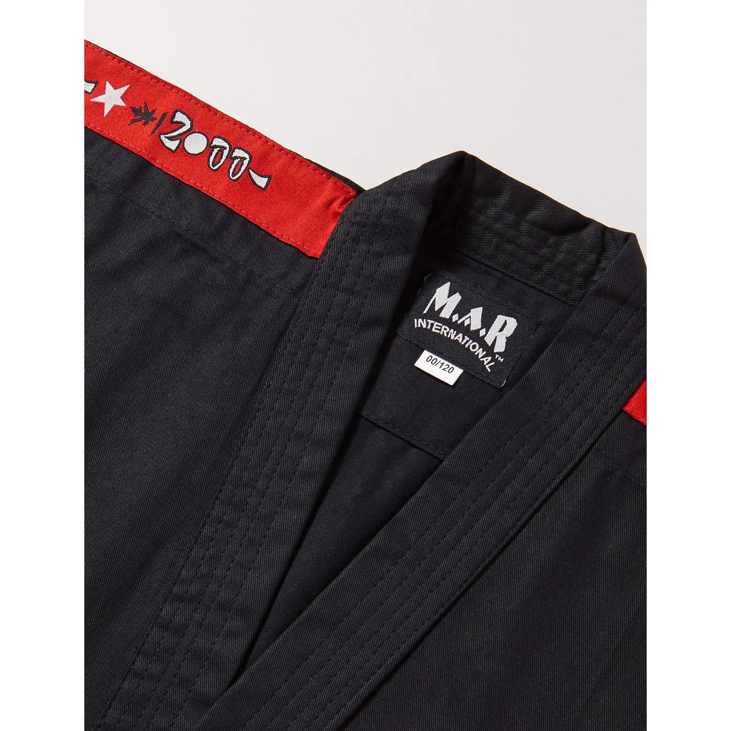 MAR-012 | Black & Red Designer Karate Uniform (8oz Fabric) + FREE BELT - Uniforms