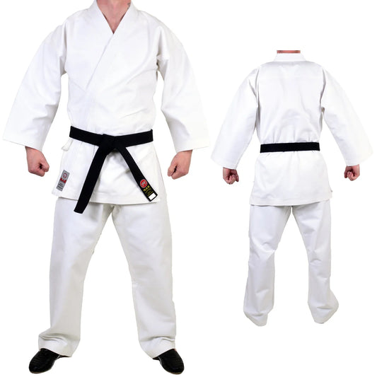 MAR-013B | White Karate Competition Uniform - European Style (14oz Canvas Fabric) - Uniforms