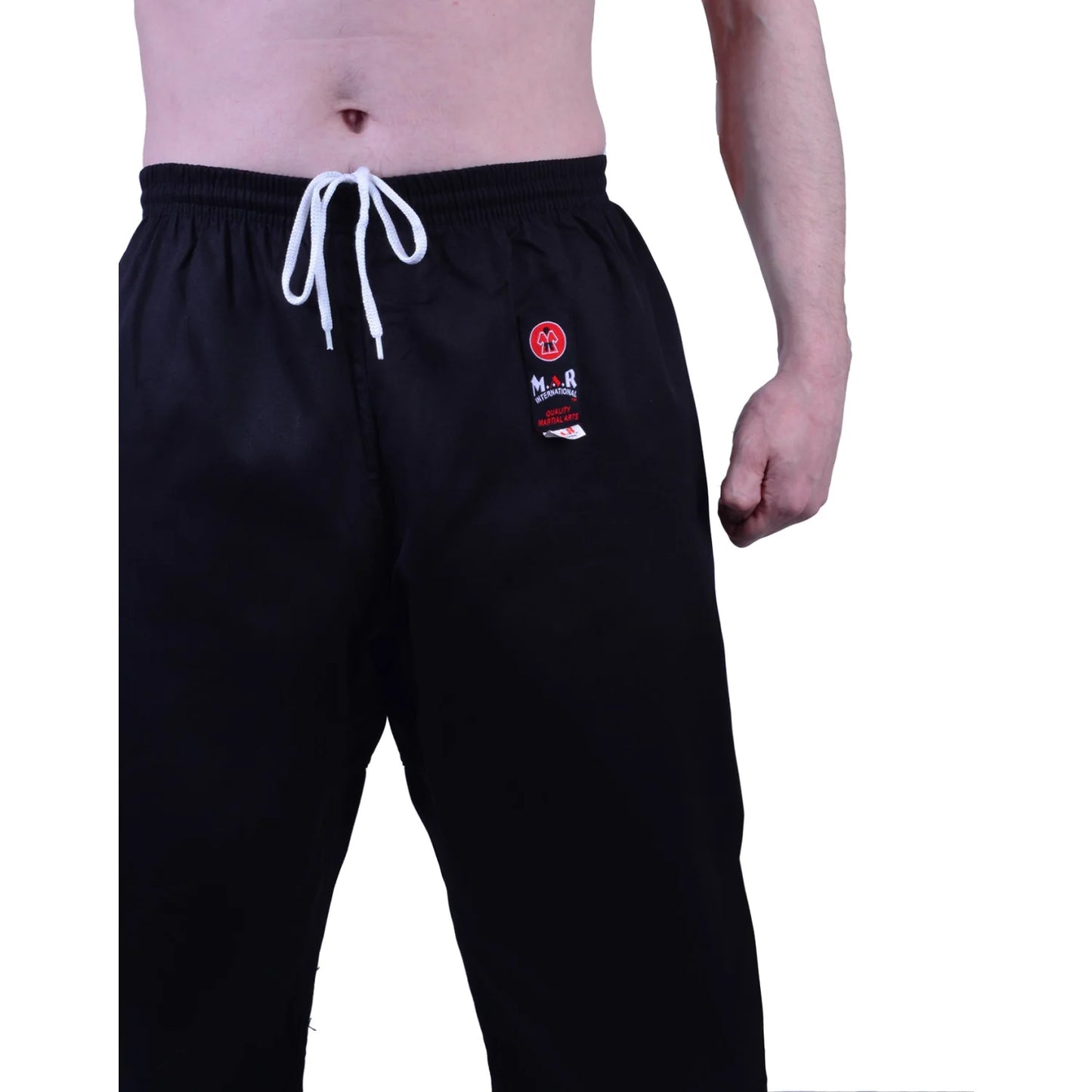 MAR-020B | 8oz Black Traditional Karate Trousers - Trousers