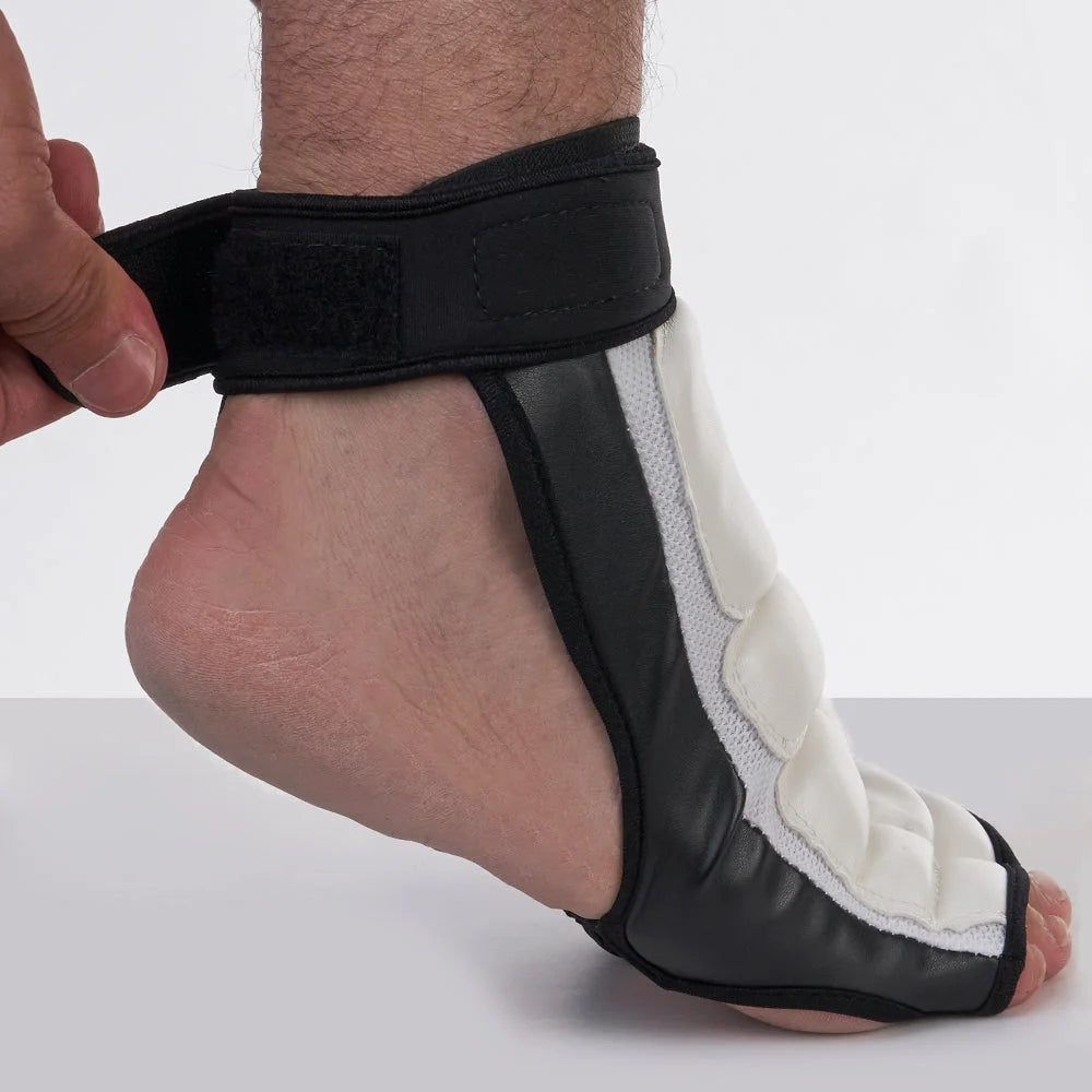 MAR-035B | WT Approved Black & White Taekwondo Foot Guard - Small Accessories