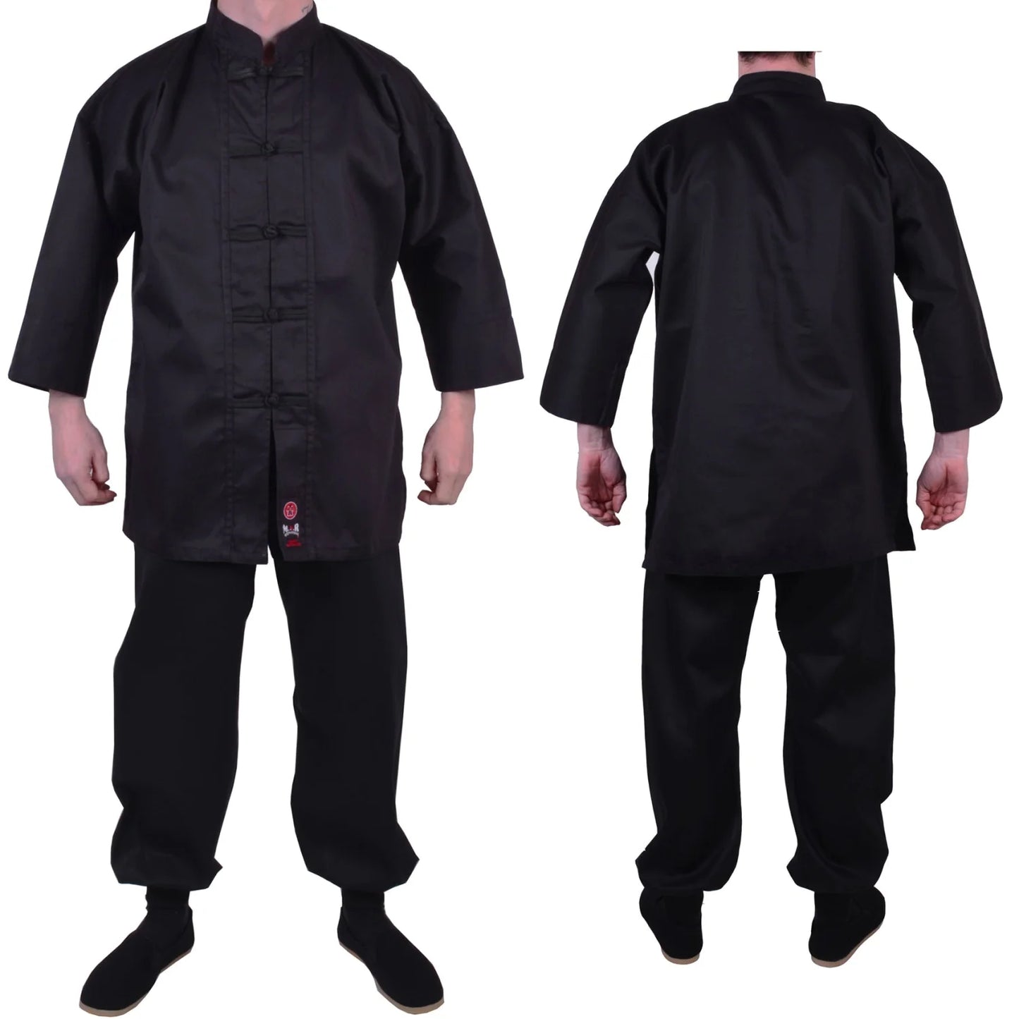 MAR-044 | Black Medium Weight Kung-Fu Uniform For Students - Uniforms