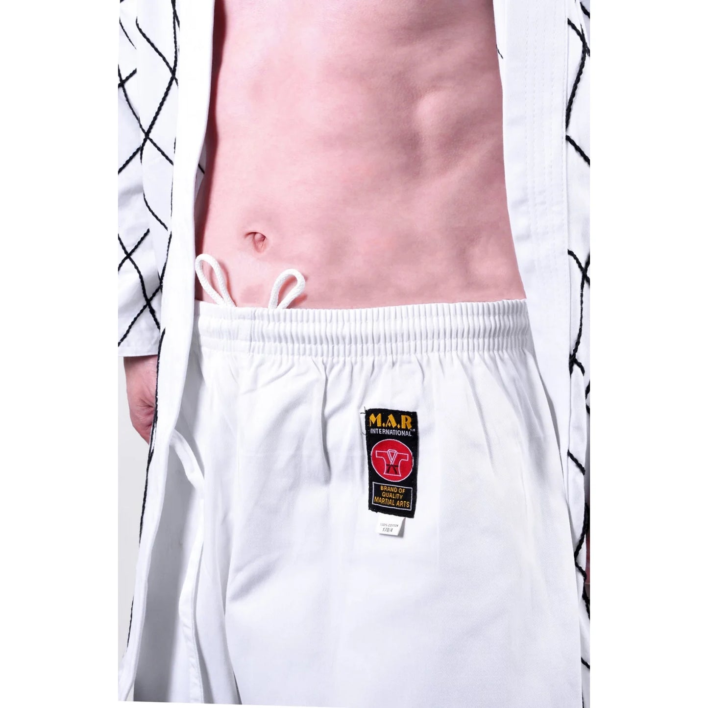 MAR-070 | White Hapkido Uniform w/ Cross Design - Uniforms