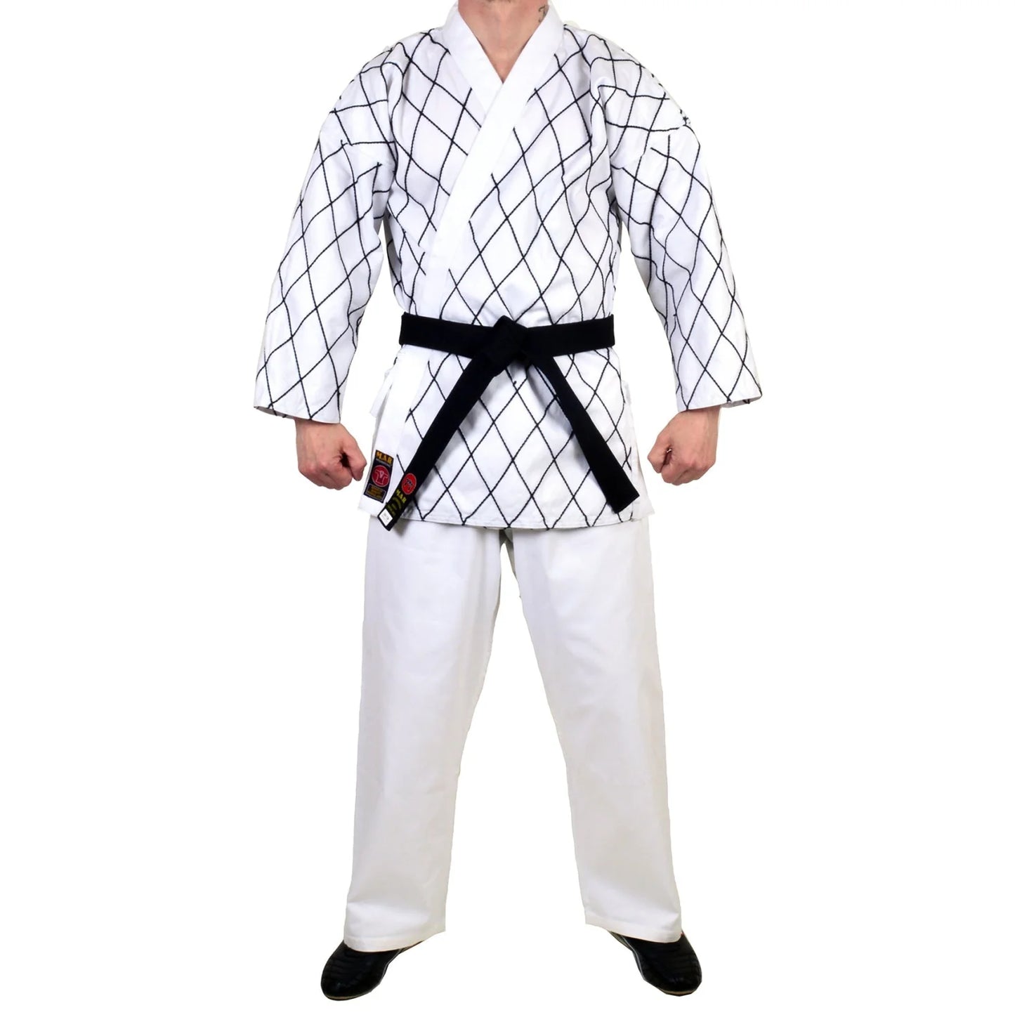 MAR-070 | White Hapkido Uniform w/ Cross Design - Uniforms