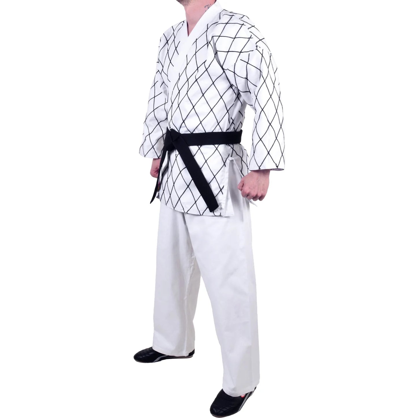 MAR-070 | White Hapkido Uniform w/ Cross Design - Uniforms