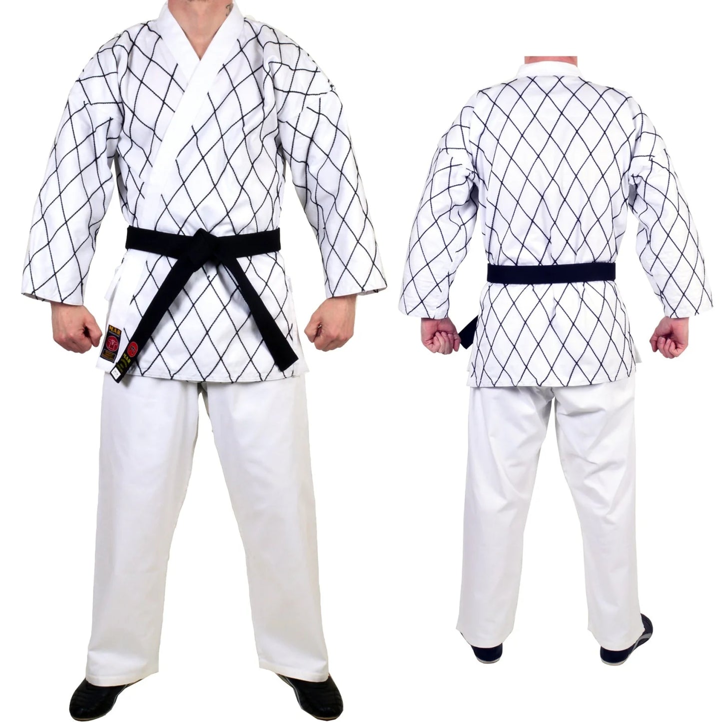 MAR-070 | White Hapkido Uniform w/ Cross Design - Uniforms