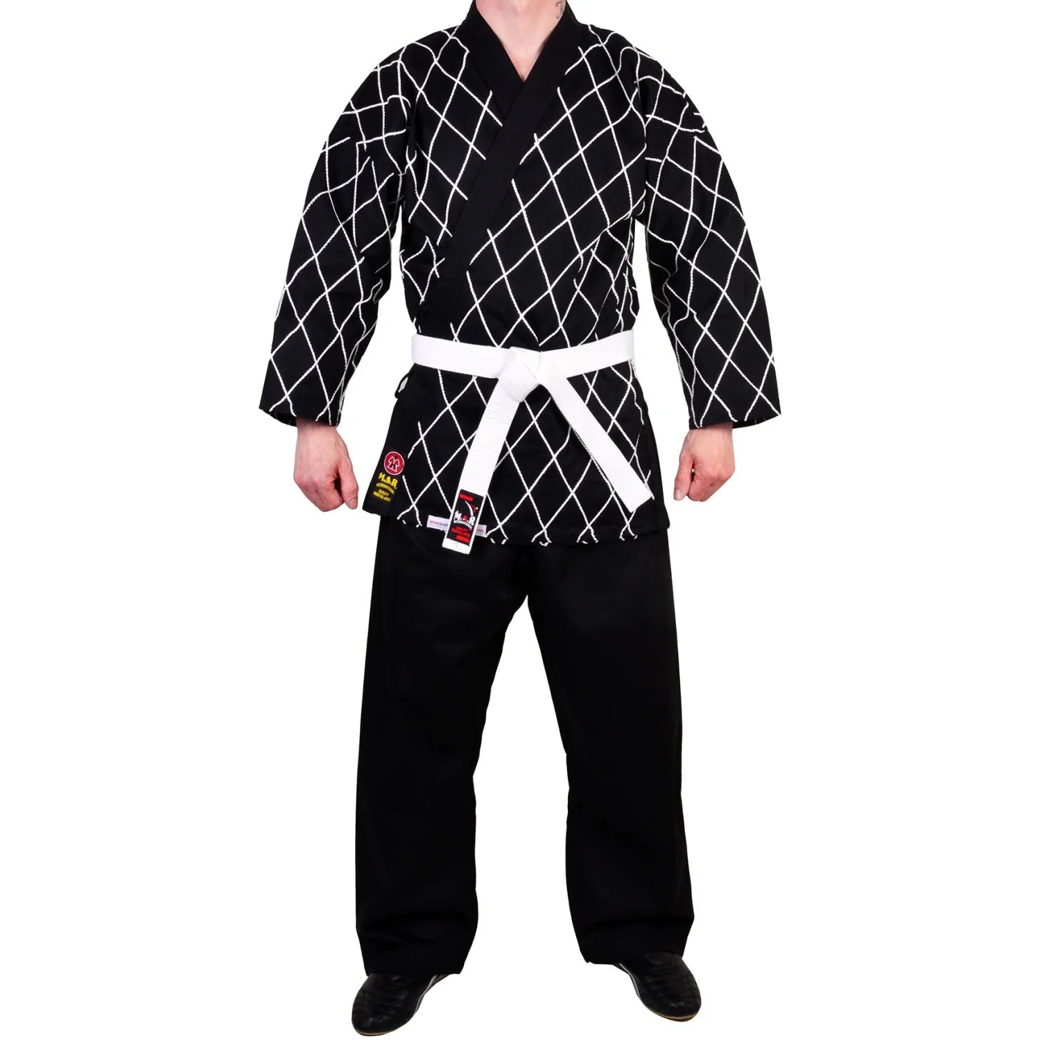 MAR-071 | Black Hapkido Uniform w/ Cross Design - Uniforms