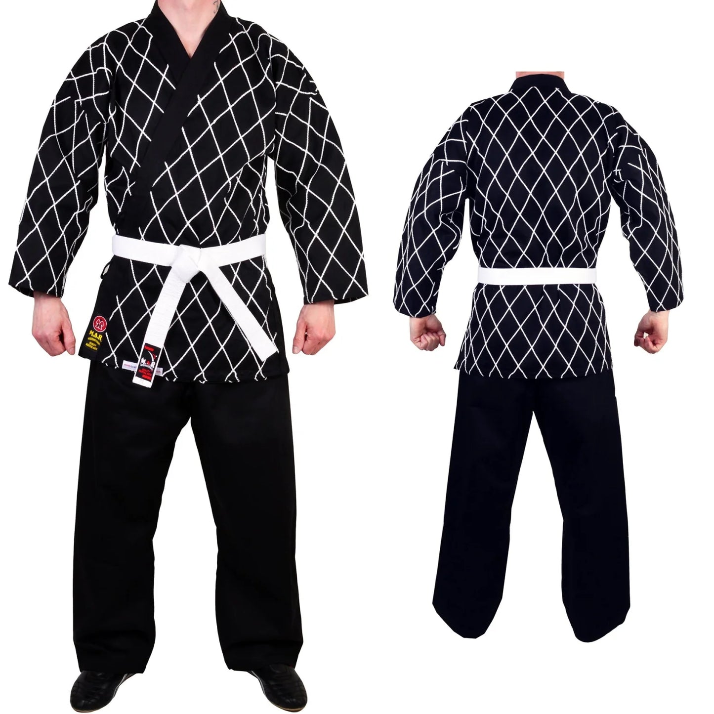 MAR-071 | Black Hapkido Uniform w/ Cross Design - Uniforms