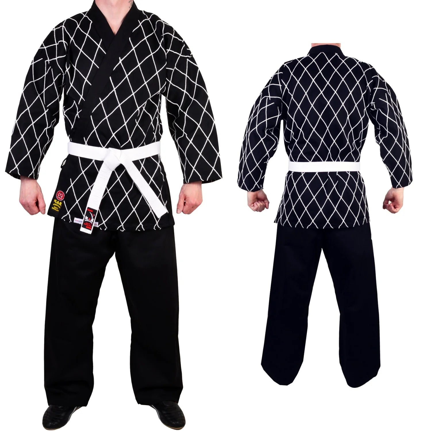 MAR-071 | Black Hapkido Uniform w/ Cross Design - Uniforms