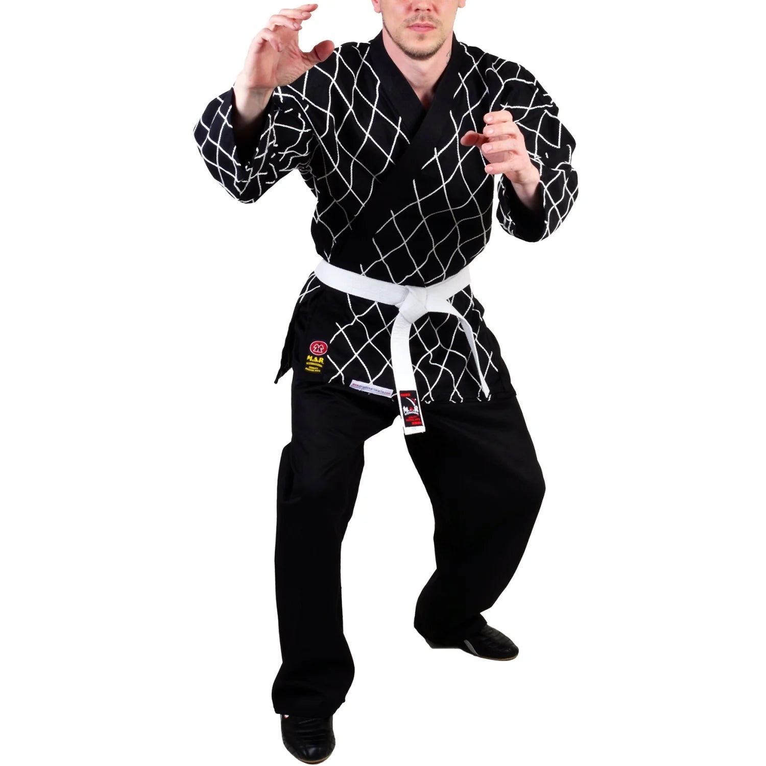 MAR-071 | Black Hapkido Uniform w/ Cross Design - Uniforms