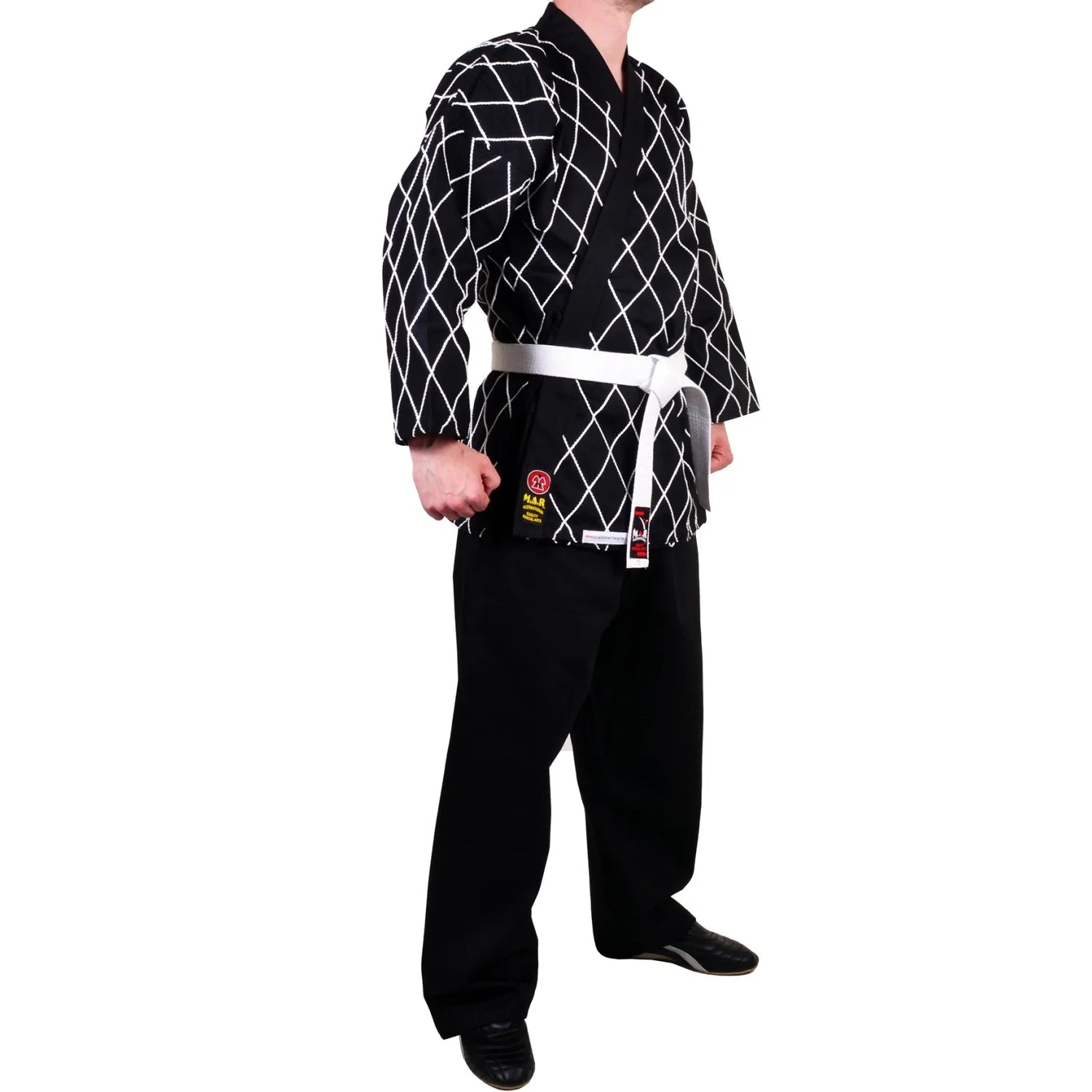 MAR-071 | Black Hapkido Uniform w/ Cross Design - Uniforms