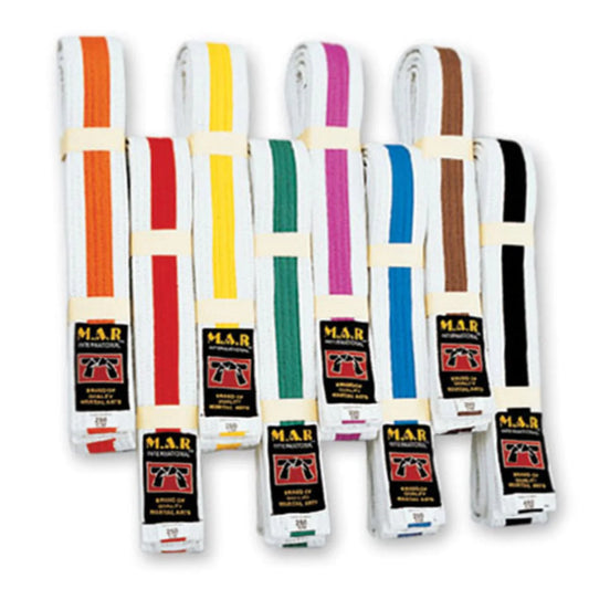 MAR-077 | Coloured Striped Grading Belt - Belts