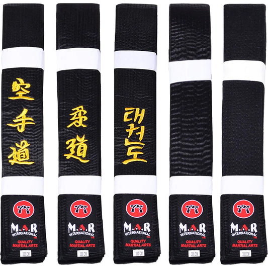 MAR-081 | Black Embroidered Belt - Belts