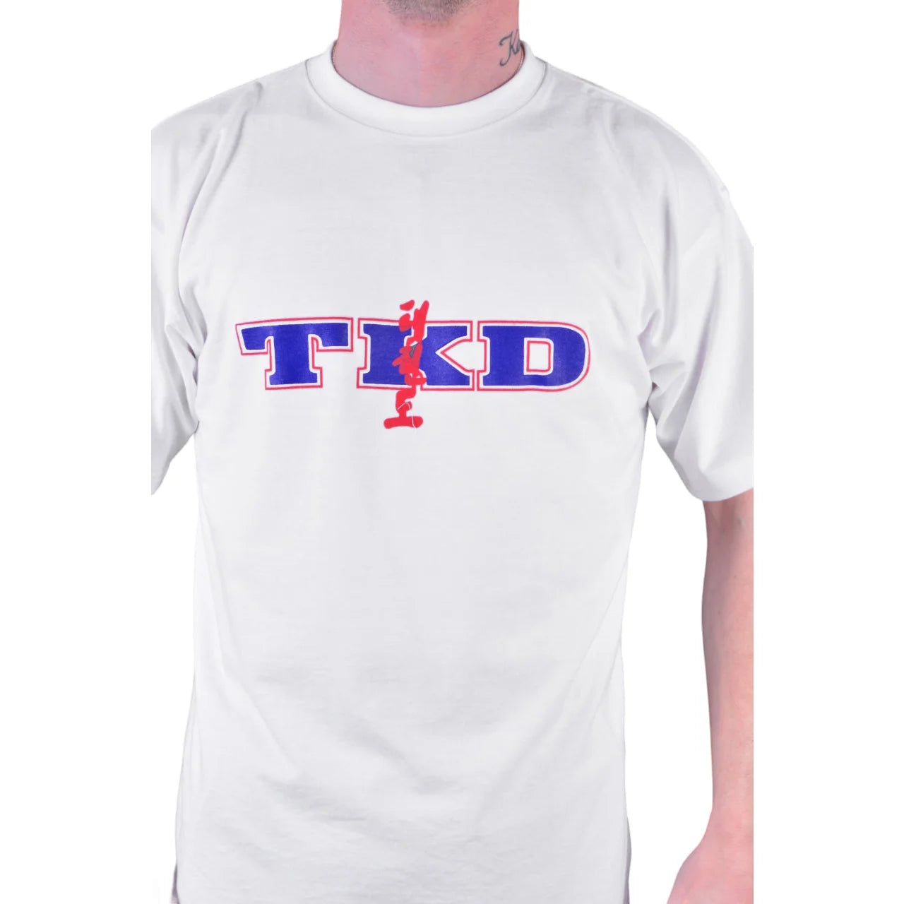MAR-084D | White Round-Neck Taekwondo T-Shirt (OD) - T-Shirts