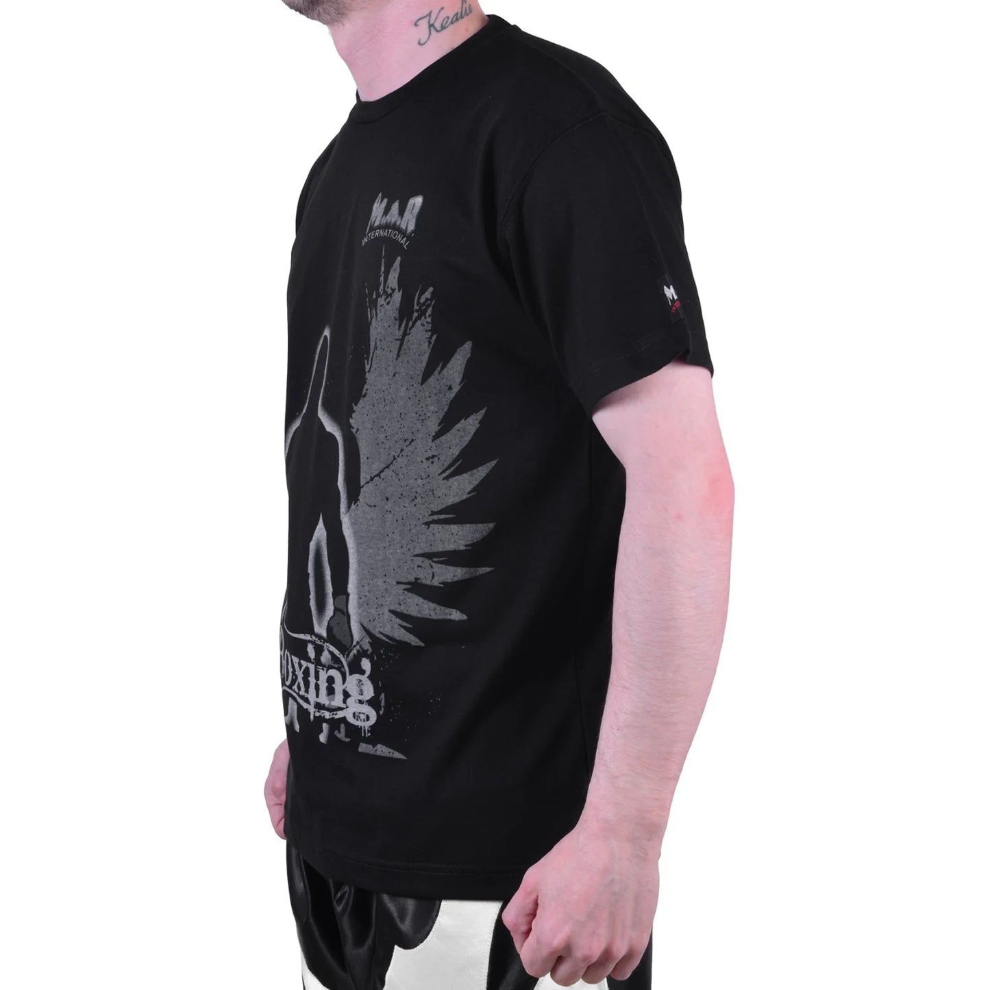 MAR-084I | Black Round-Neck Boxing T-Shirt - T-Shirts