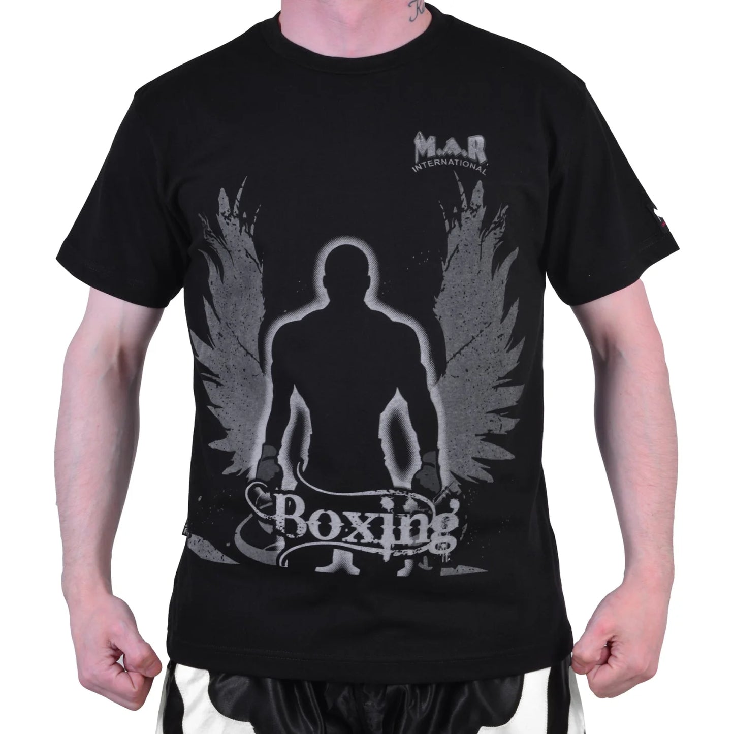 MAR-084I | Black Round-Neck Boxing T-Shirt - T-Shirts