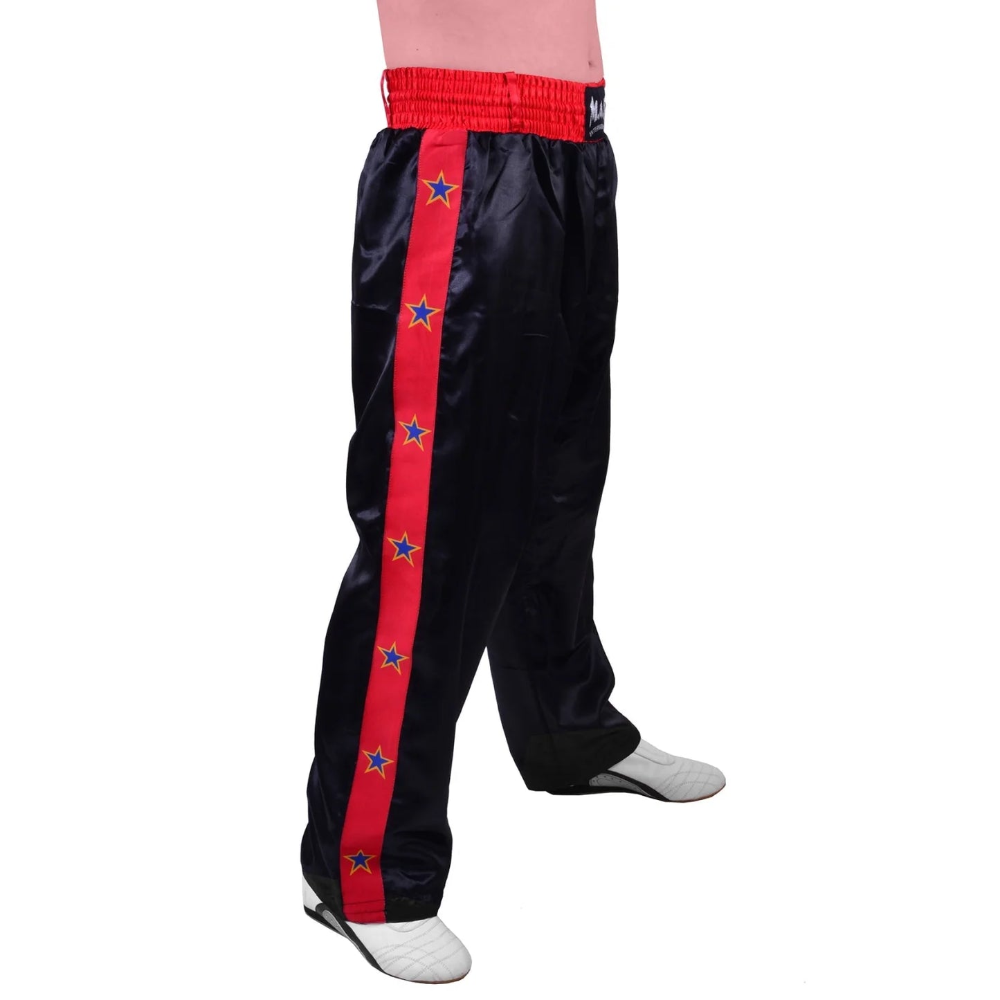 MAR-086B | Black Stripe Freestyle Trouser w/ Stars - Trousers