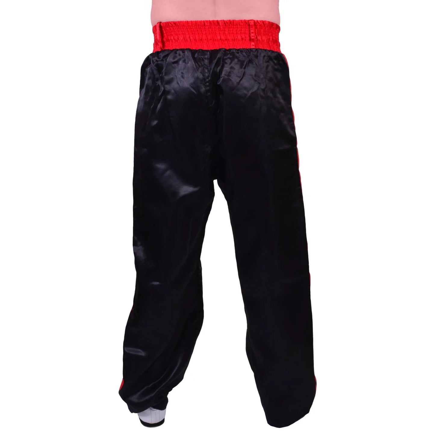 MAR-087B | Black & Red Kickboxing Trousers w/ Embroidered Writing - Trousers