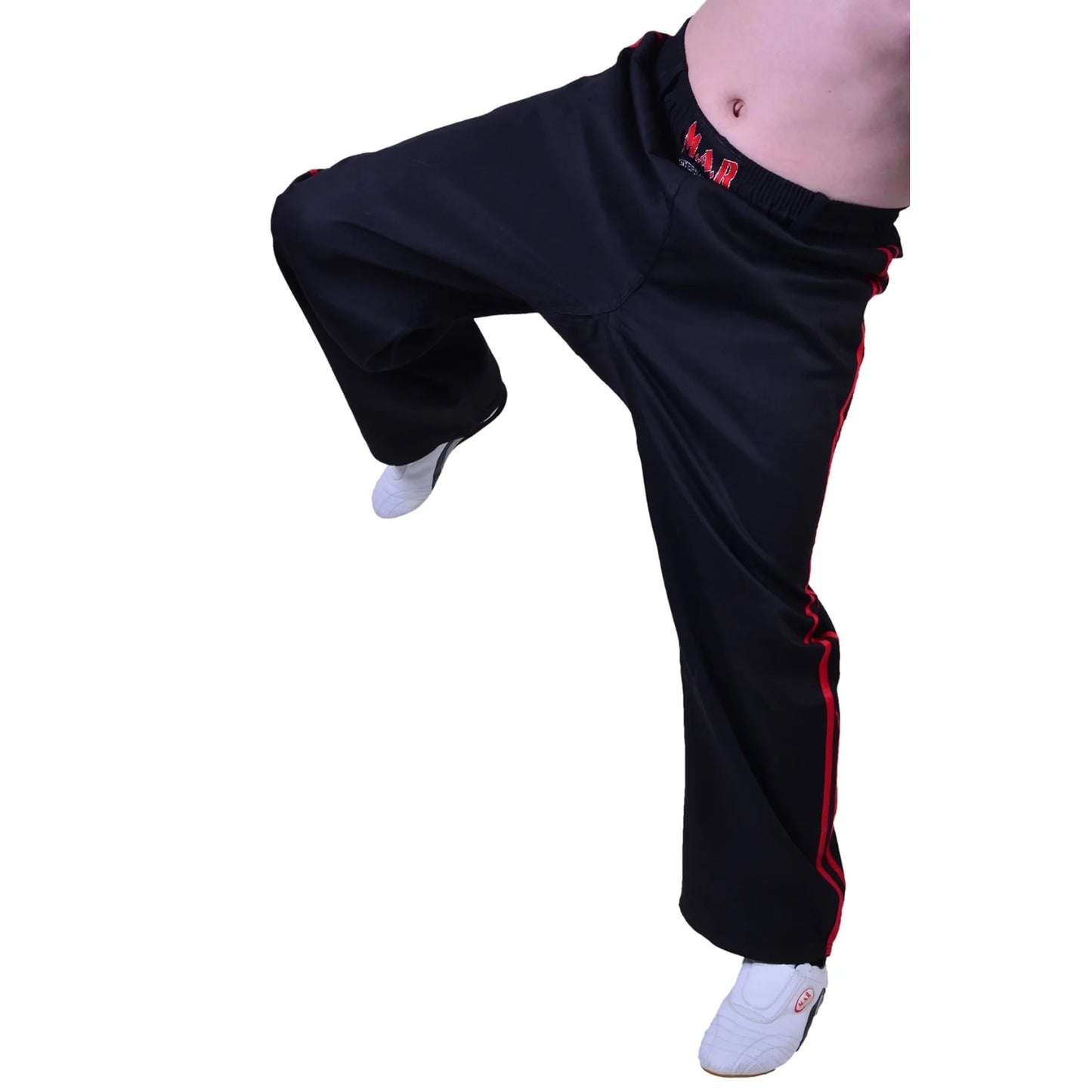 MAR-088E | Black & Red Kickboxing & Freestyle Two-Striped Trousers - Trousers