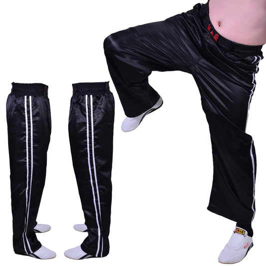 MAR-089A | Full Contact Black + White Kickboxing & Freestyle Trousers - Trousers