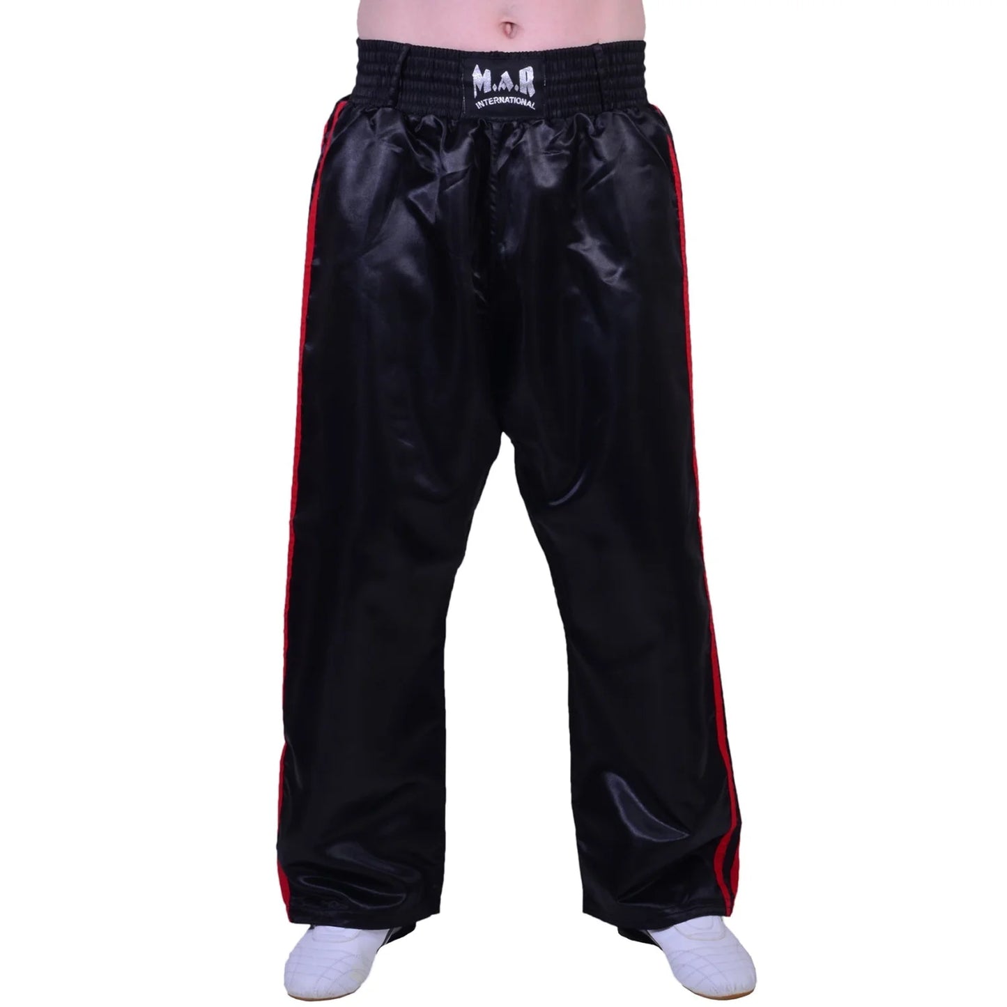MAR-089E | Full Contact Black + Red Kickboxing & Freestyle Trousers - Trousers