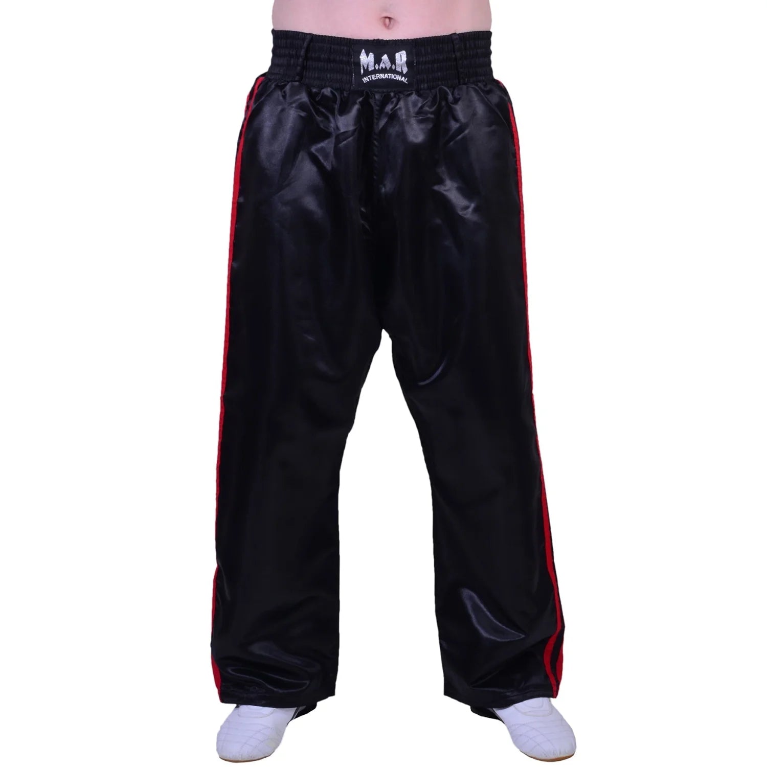 MAR-089E | Full Contact Black + Red Kickboxing & Freestyle Trousers - Trousers