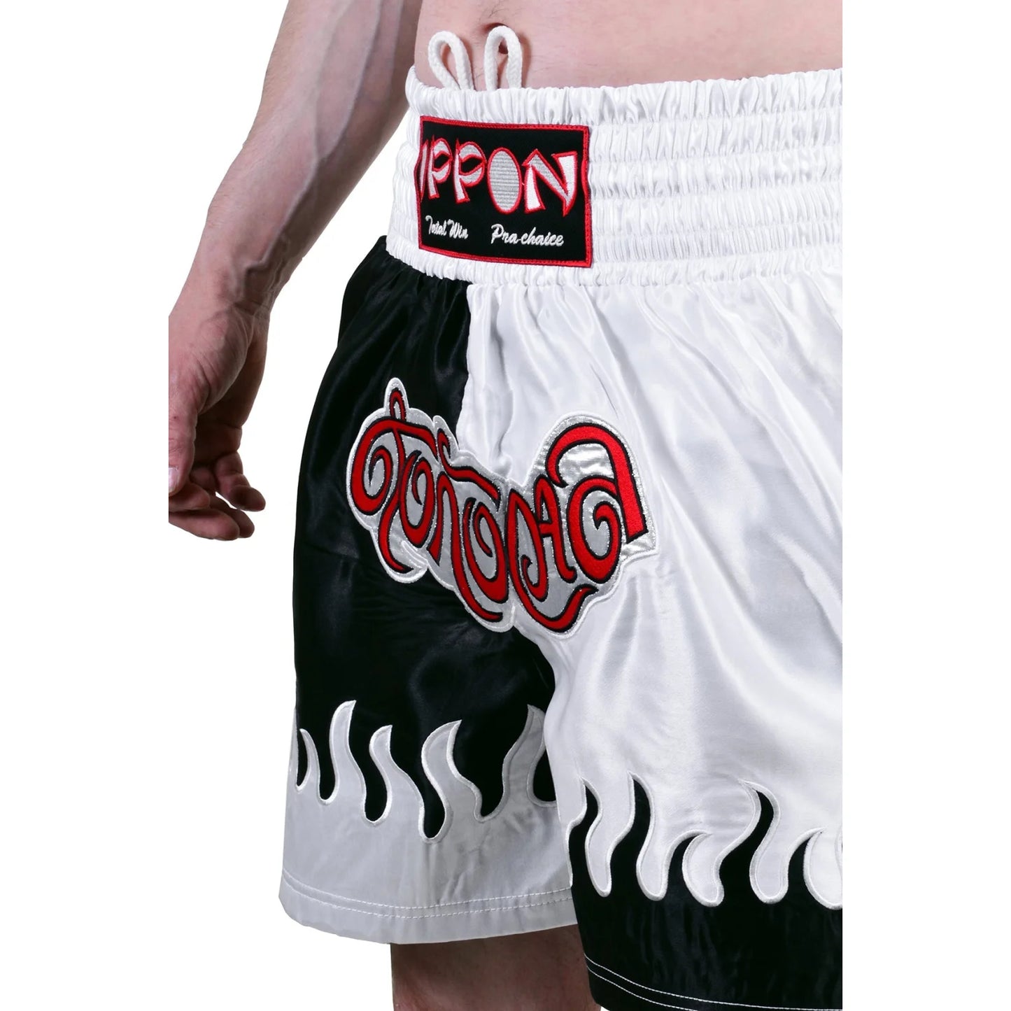MAR-095F | Black & White Kickboxing & K1 Shorts - Shorts