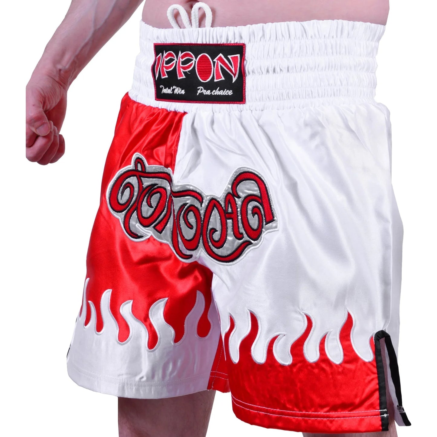 MAR-095G | Red & White Kick Boxing & K1 Shorts - Shorts