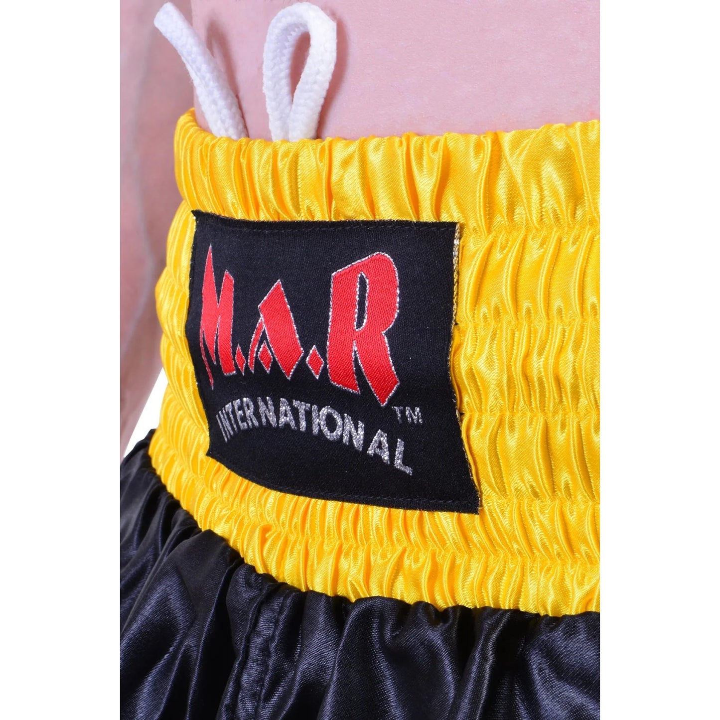 MAR-101B | Black Boxing Shorts w/ Yellow Stripes - Shorts