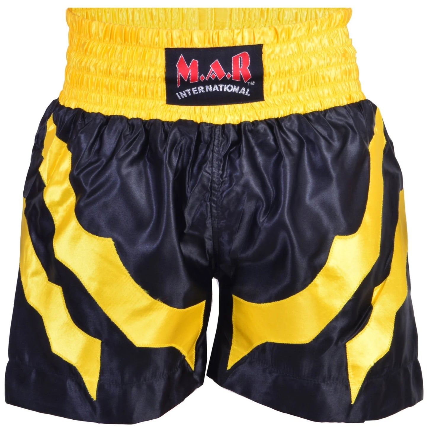MAR-101B | Black Boxing Shorts w/ Yellow Stripes - Shorts