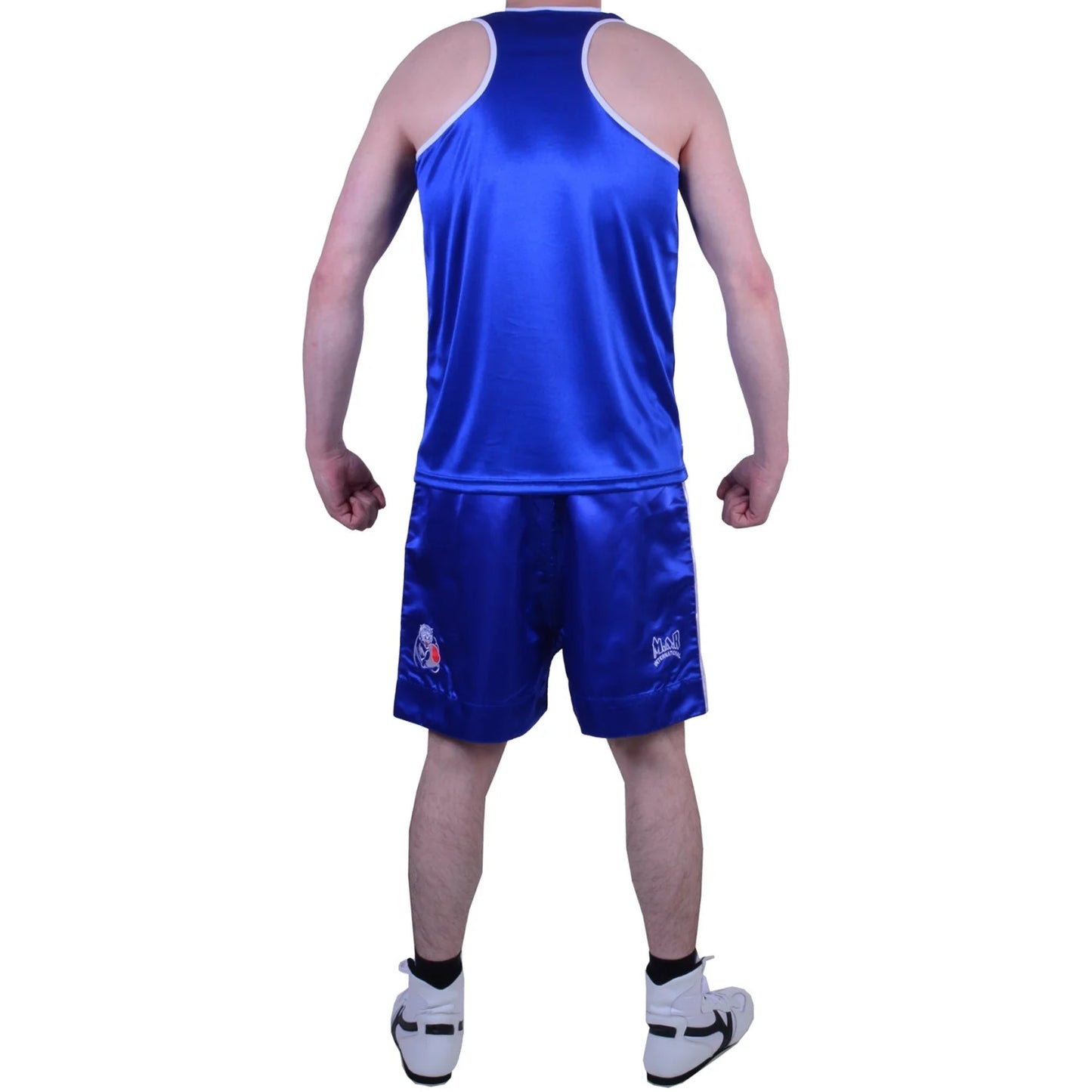 MAR-102B | Blue & White Boxing Shorts & Vest - Shorts