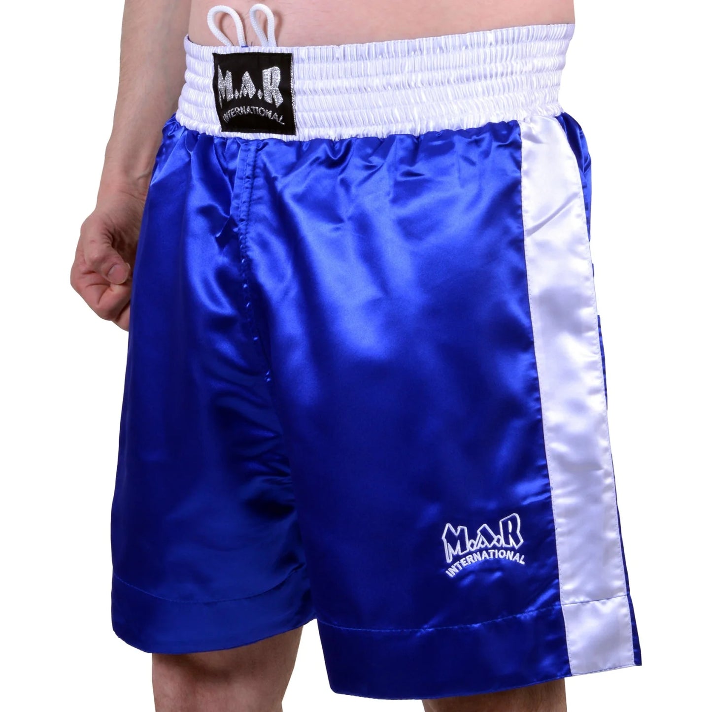 MAR-103B | Blue & White Boxing Shorts - Shorts