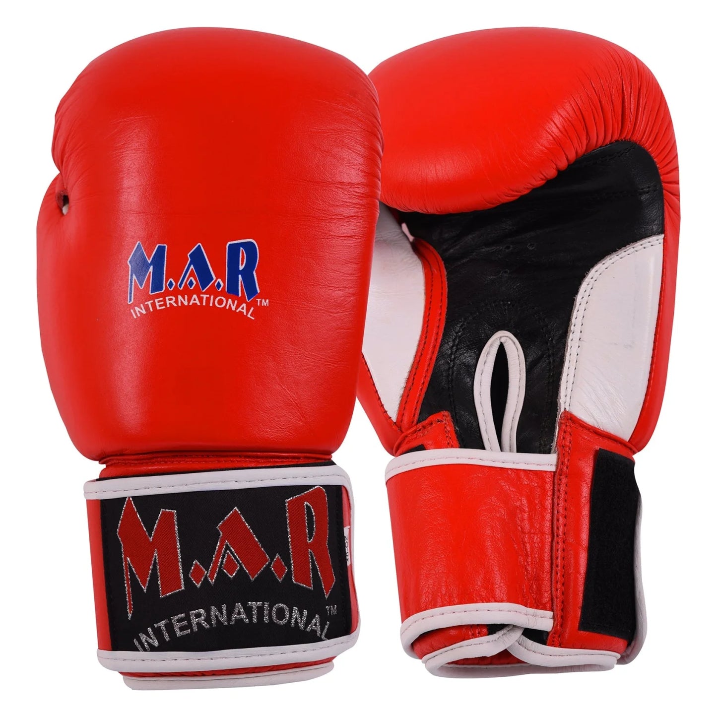 MAR-105B | Red Genuine Cowhide Leather Boxing/Kickboxing Gloves - Gloves